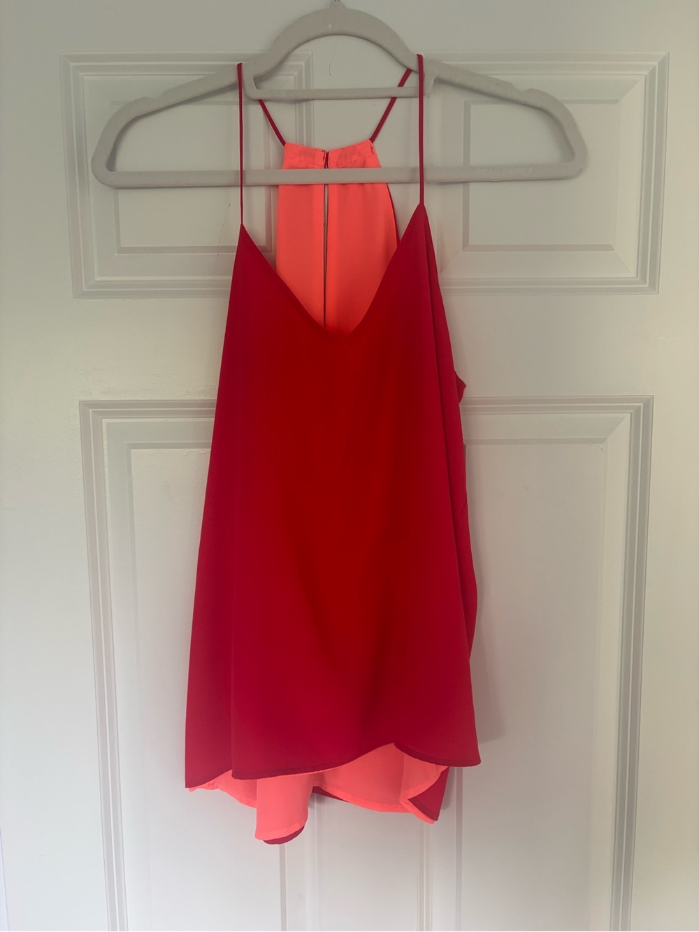 Express Reversible Red & Coral Racerback Double-Layer Tank Top